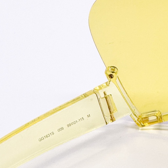 NEW GUCCI GG1631S 009 YELLOW SHIELD UNISEX SUNGLASSES GUCCI WOMEN EYEWEAR - Picture 9 of 11